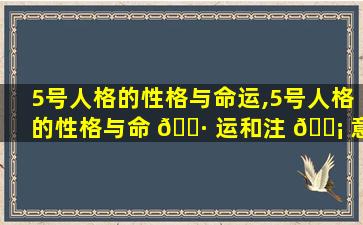 5号人格的性格与命运,5号人格的性格与命 🌷 运和注 🐡 意事项